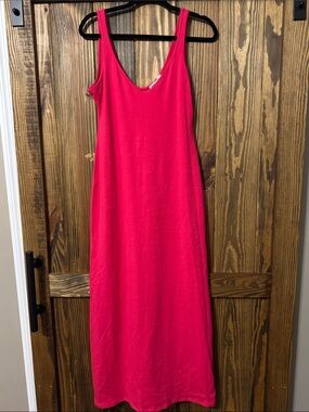 REFORMATION Tyra Knit Tank Maxi Dress NWT Size M Red Pink Slim Fit